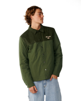 The Rip Curl Mens Classic Surf Cord Puffer Jacket in Dark Olive