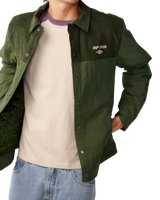 The Rip Curl Mens Classic Surf Cord Puffer Jacket in Dark Olive