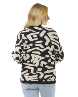The Rip Curl Womens The Search Jacquard Jumper in Black & White