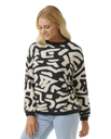 The Rip Curl Womens The Search Jacquard Jumper in Black & White