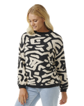 The Rip Curl Womens The Search Jacquard Jumper in Black & White