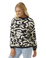 The Rip Curl Womens The Search Jacquard Jumper in Black & White