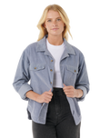 The Rip Curl Womens Stevie Cord Shirt in Blue Grey