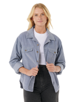 The Rip Curl Womens Stevie Cord Shirt in Blue Grey