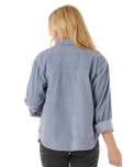 The Rip Curl Womens Stevie Cord Shirt in Blue Grey
