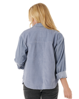 The Rip Curl Womens Stevie Cord Shirt in Blue Grey