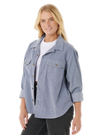 The Rip Curl Womens Stevie Cord Shirt in Blue Grey