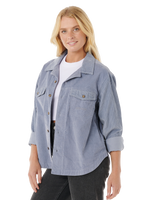 The Rip Curl Womens Stevie Cord Shirt in Blue Grey