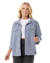 The Rip Curl Womens Stevie Cord Shirt in Blue Grey