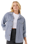 The Rip Curl Womens Stevie Cord Shirt in Blue Grey