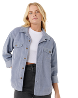 The Rip Curl Womens Stevie Cord Shirt in Blue Grey