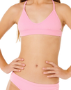 Girls Premium Rib Tri Bikini Set in Begonia Pink