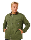 Premium Surf Sherpa Jacket in Dark Olive