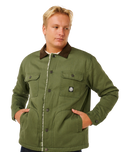 Premium Surf Sherpa Jacket in Dark Olive