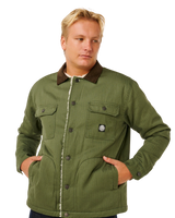 Premium Surf Sherpa Jacket in Dark Olive