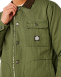 Premium Surf Sherpa Jacket in Dark Olive