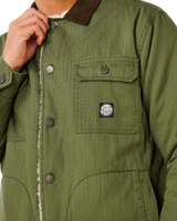 Premium Surf Sherpa Jacket in Dark Olive