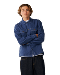 The Rip Curl Mens Premium Surf Anyday Shacket in Light Navy