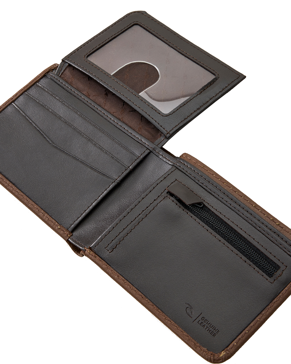 The Rip Curl Mens Wetsuit Logo RFID All Day Wallet in Brown