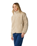 The Rip Curl Womens Cala Nights Zip Fleece Jacket in Natural