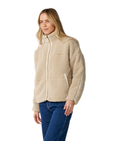 The Rip Curl Womens Cala Nights Zip Fleece Jacket in Natural