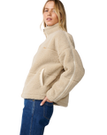 The Rip Curl Womens Cala Nights Zip Fleece Jacket in Natural