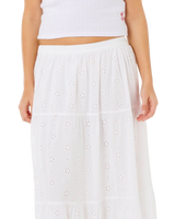 Oasis Broderie Maxi Skirt in White