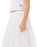 Oasis Broderie Maxi Skirt in White