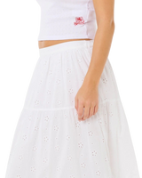 Oasis Broderie Maxi Skirt in White
