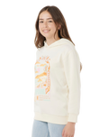 The Rip Curl Girls Girls Sunset Skies Hoodie in Bone