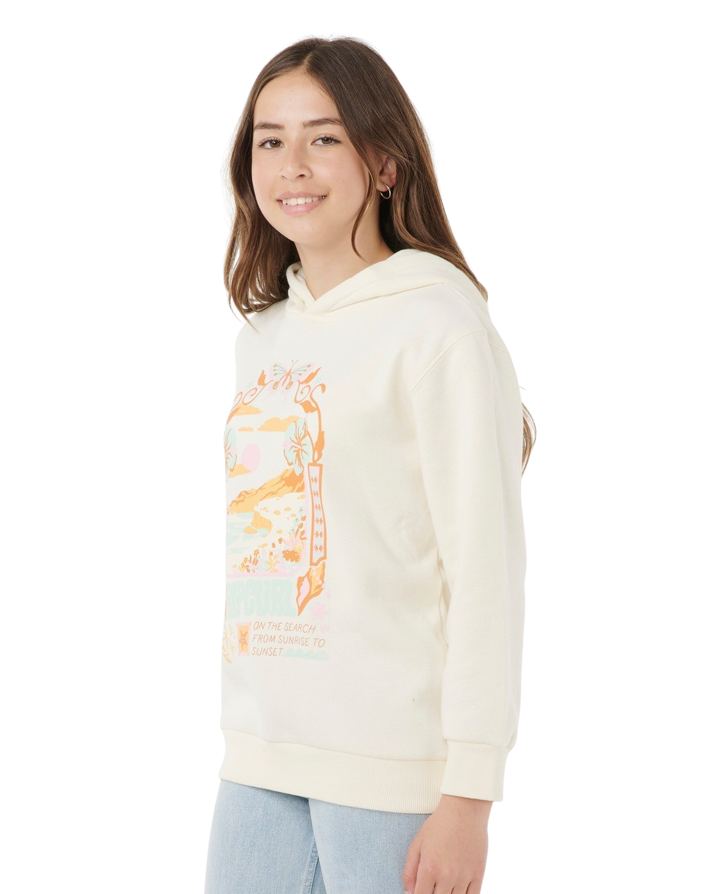 The Rip Curl Girls Girls Sunset Skies Hoodie in Bone