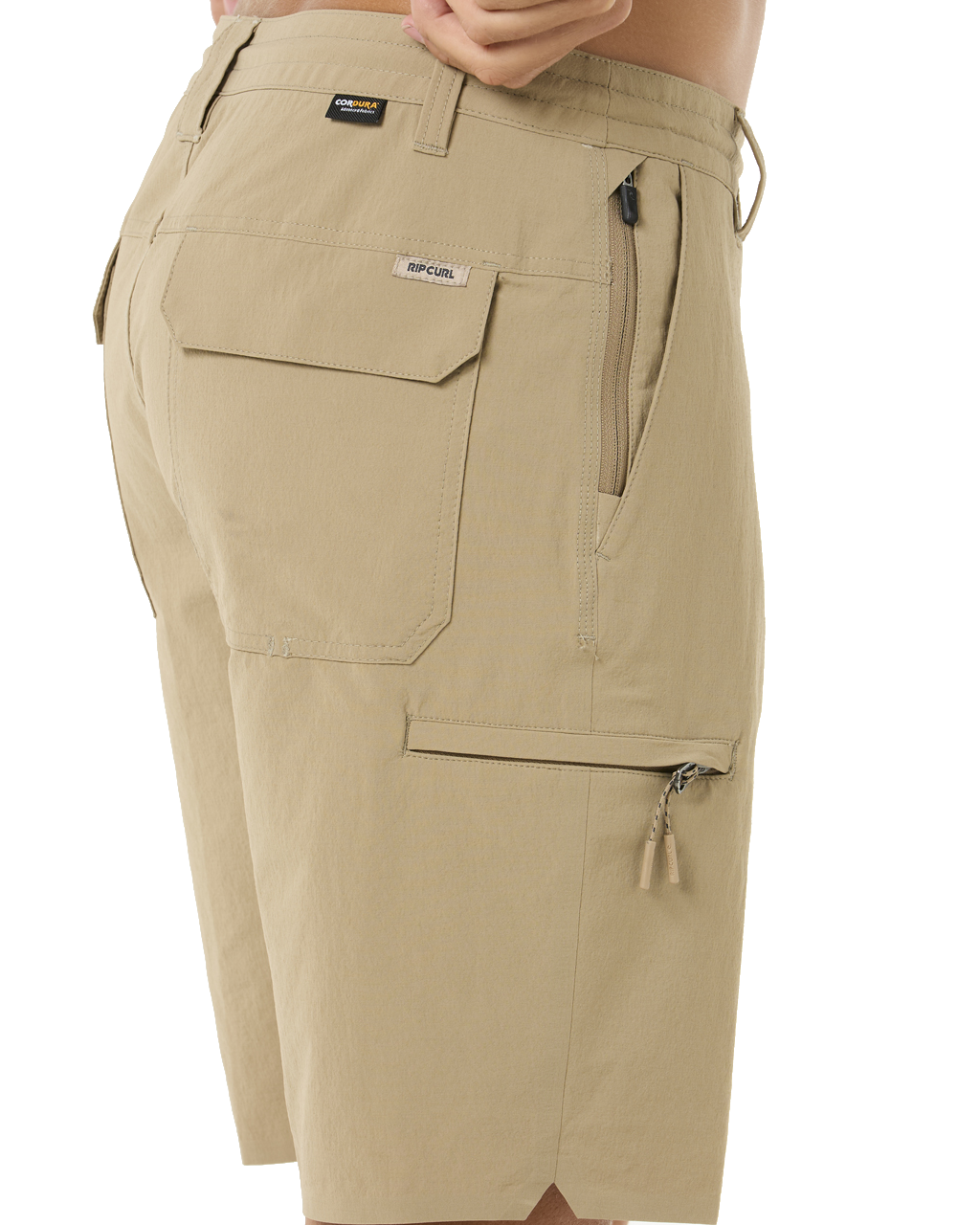 The Rip Curl Mens Boardwalk Global Entry Walkshorts in Sand Dune