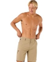 The Rip Curl Mens Boardwalk Global Entry Walkshorts in Sand Dune
