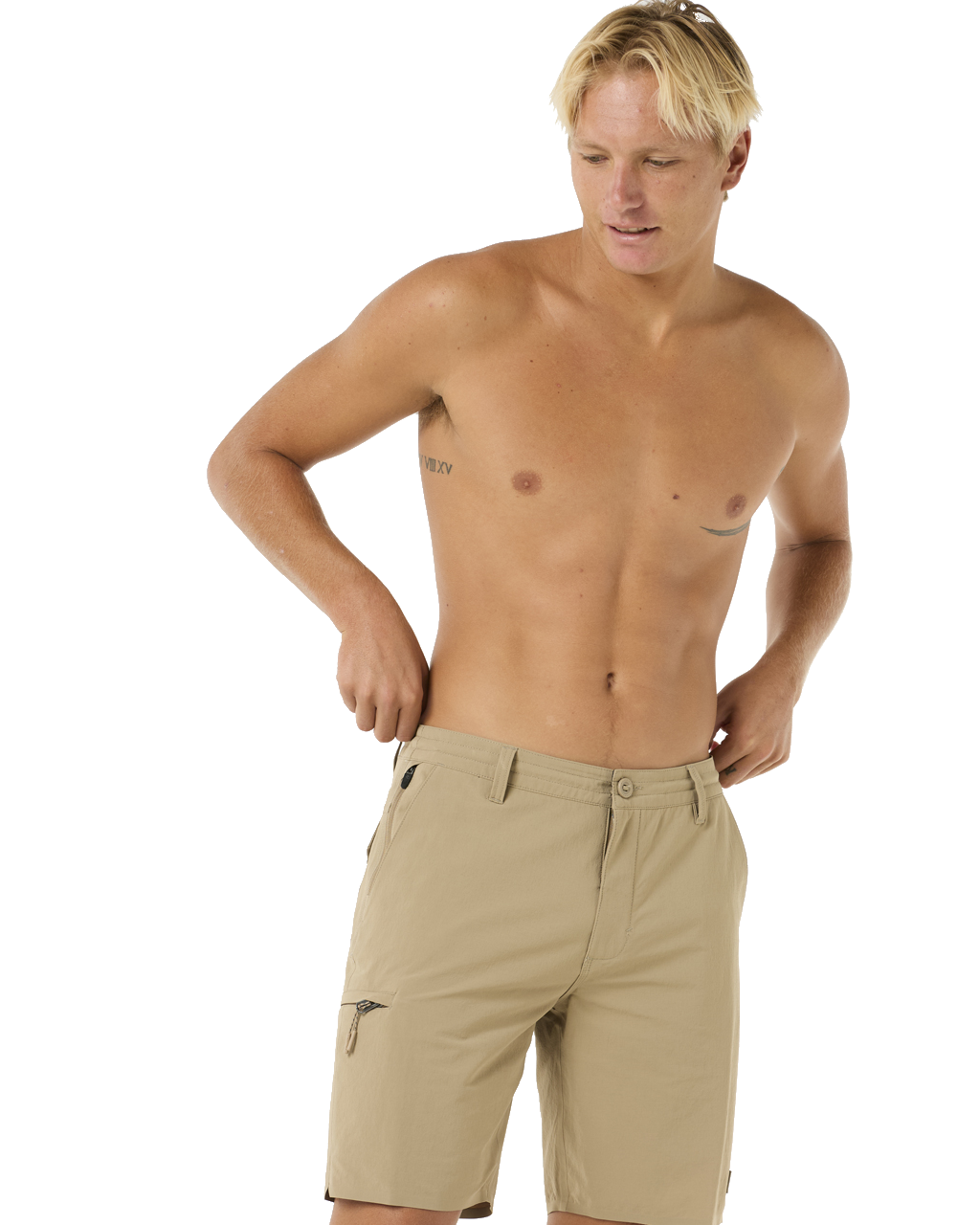 The Rip Curl Mens Boardwalk Global Entry Walkshorts in Sand Dune
