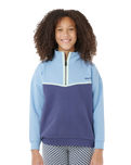 The Rip Curl Girls Girls Sunset Skies 1/4 Zip Fleece in Blue
