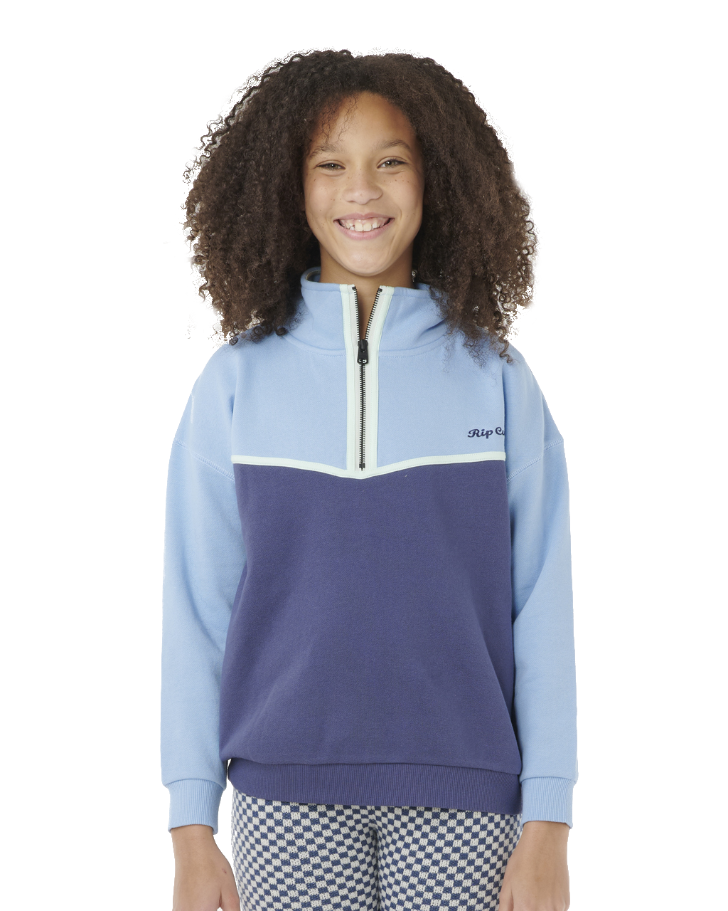 The Rip Curl Girls Girls Sunset Skies 1/4 Zip Fleece in Blue