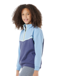 The Rip Curl Girls Girls Sunset Skies 1/4 Zip Fleece in Blue
