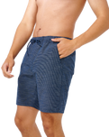 The Rip Curl Mens Boardwalk Jackson Volley Shorts in Dark Navy