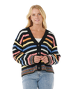 The Rip Curl Womens Pacific Rider Stripe Cardigan in Black