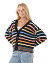 The Rip Curl Womens Pacific Rider Stripe Cardigan in Black