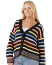 The Rip Curl Womens Pacific Rider Stripe Cardigan in Black