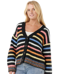 The Rip Curl Womens Pacific Rider Stripe Cardigan in Black