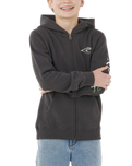 Boys Tropic Daze Zip Hoodie in Washed Black