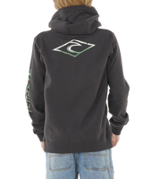 Boys Tropic Daze Zip Hoodie in Washed Black