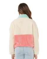 The Rip Curl Girls Girls Block Party Polar Fleece Jacket in Pink