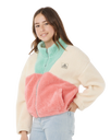 The Rip Curl Girls Girls Block Party Polar Fleece Jacket in Pink