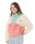 The Rip Curl Girls Girls Block Party Polar Fleece Jacket in Pink