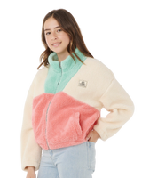 The Rip Curl Girls Girls Block Party Polar Fleece Jacket in Pink