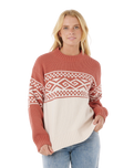 The Rip Curl Womens Cosmic Kiss Jumper in Brick