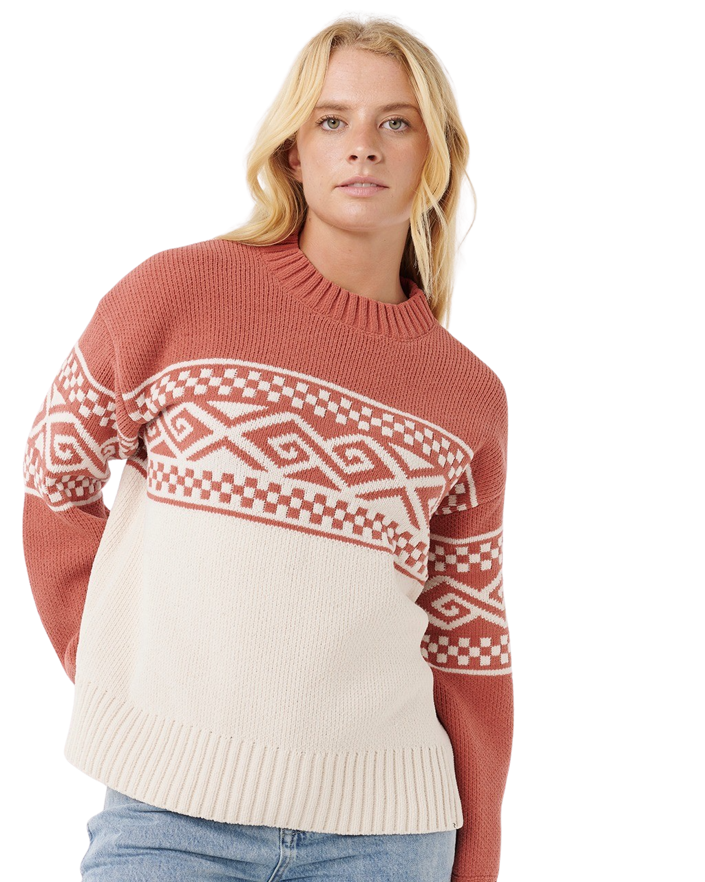 The Rip Curl Womens Cosmic Kiss Jumper in Brick